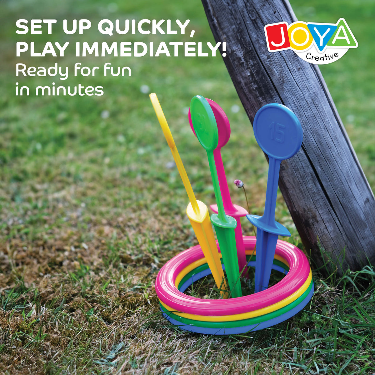 Joya Creative 2-in-1 Outdoor Toy – Ring Toss & Hopscotch for Children from 3 Years Old