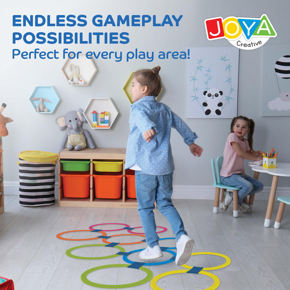 Joya Creative 2-in-1 Outdoor Toy – Ring Toss & Hopscotch for Children from 3 Years Old