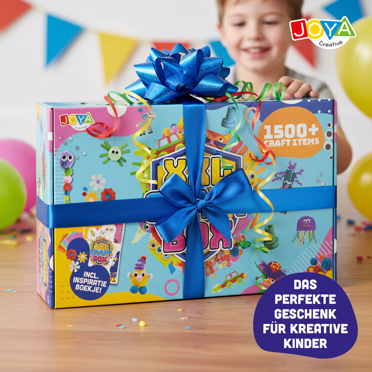 Joya Creative XXL Bastelkoffer für Kinder – Komplettes Bastelset mit über 1500 Bastelutensilien im Aufbewahrungskoffer