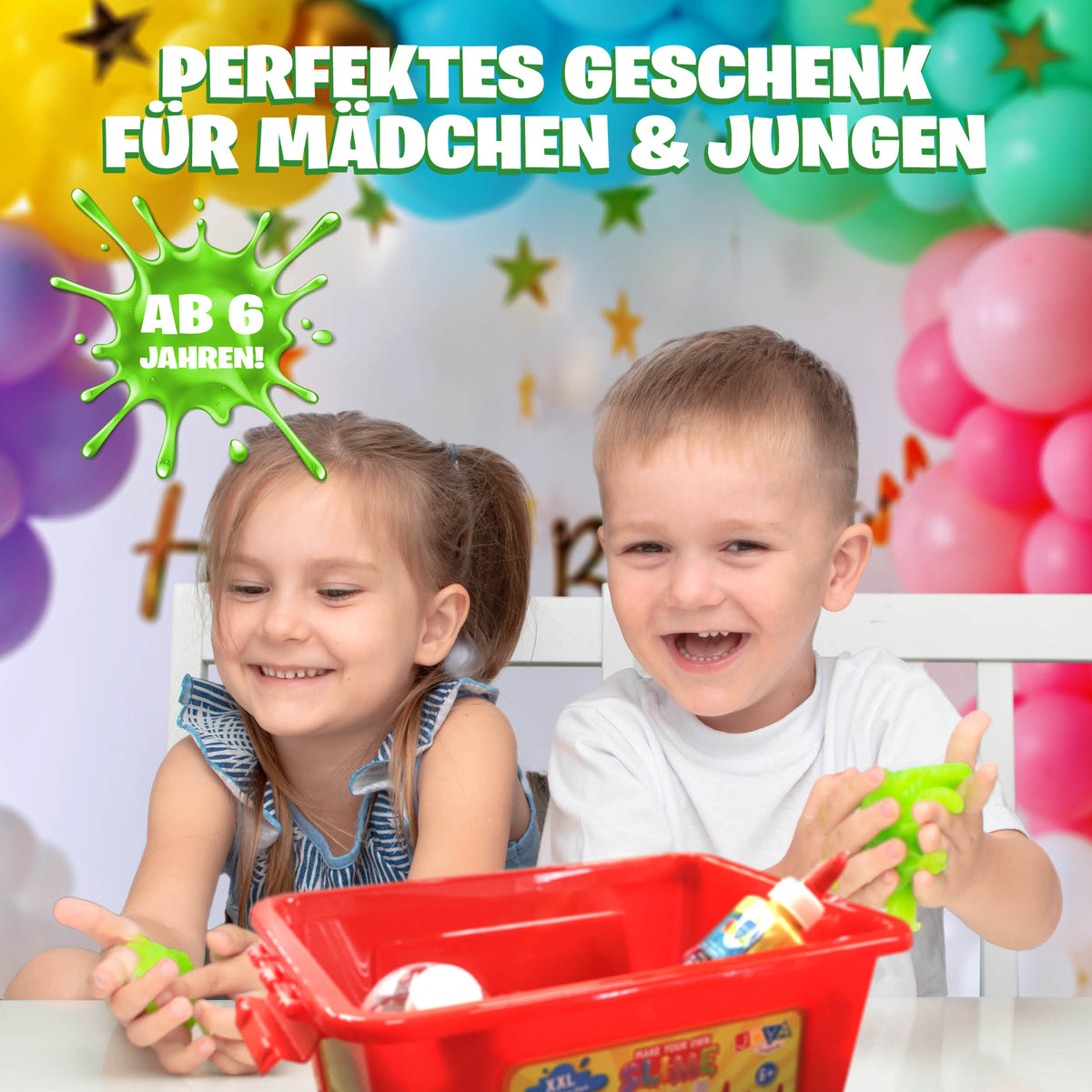 Joya Creative Schleim-Set XXL – Stelle Deinen eigenen Schleim her mit 6 Arten von Metallic-Schleim für Kinder