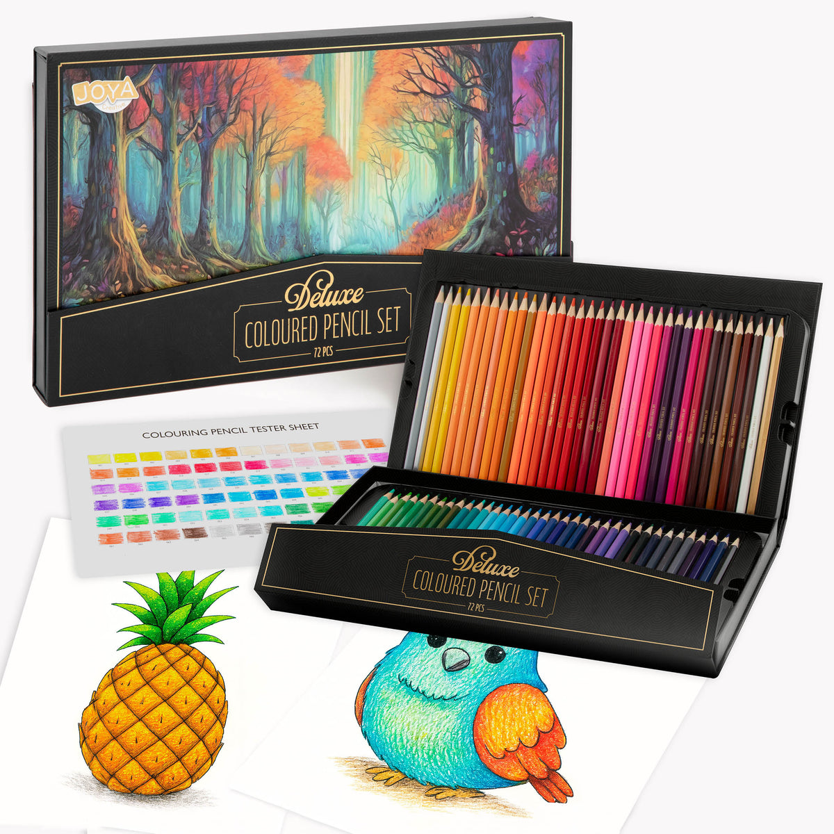 Joya Creative Professional Colored Pencils Set 72 Colors – Premium Drawing Set for Adults and Children