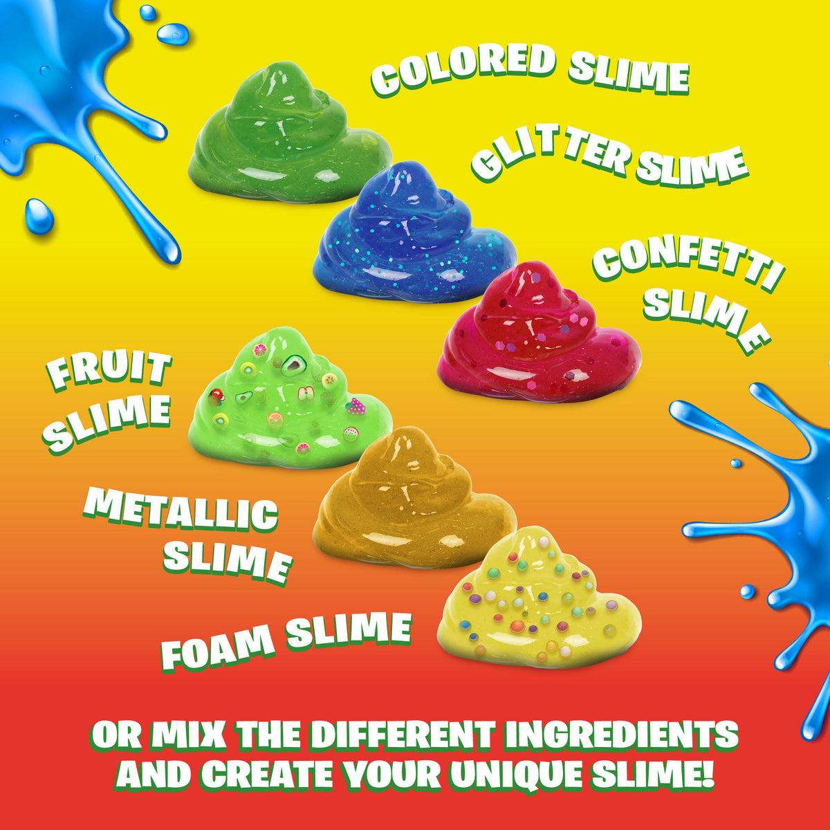 Joya Creative Slime Making Kit XXL – Make Your Own Slime with 6 Types of Metallic Slime for Kids
