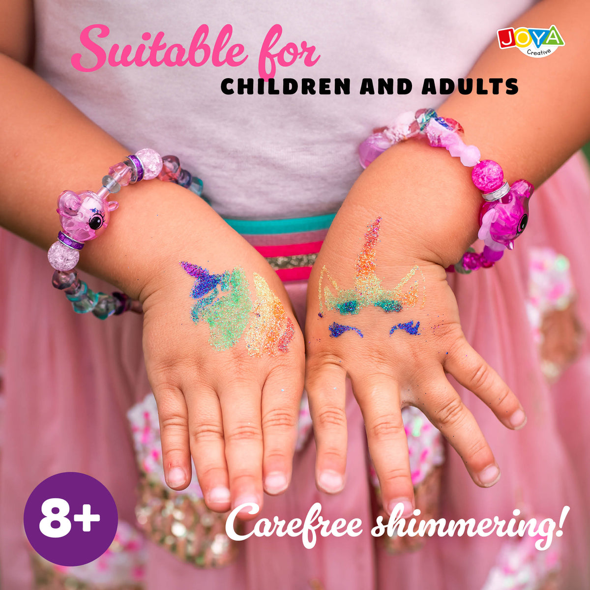 Joya Creative XXL Glitter Tattoo Set - Biodegradable Glitters for Festival Tattoos, Carnival & Children's Parties