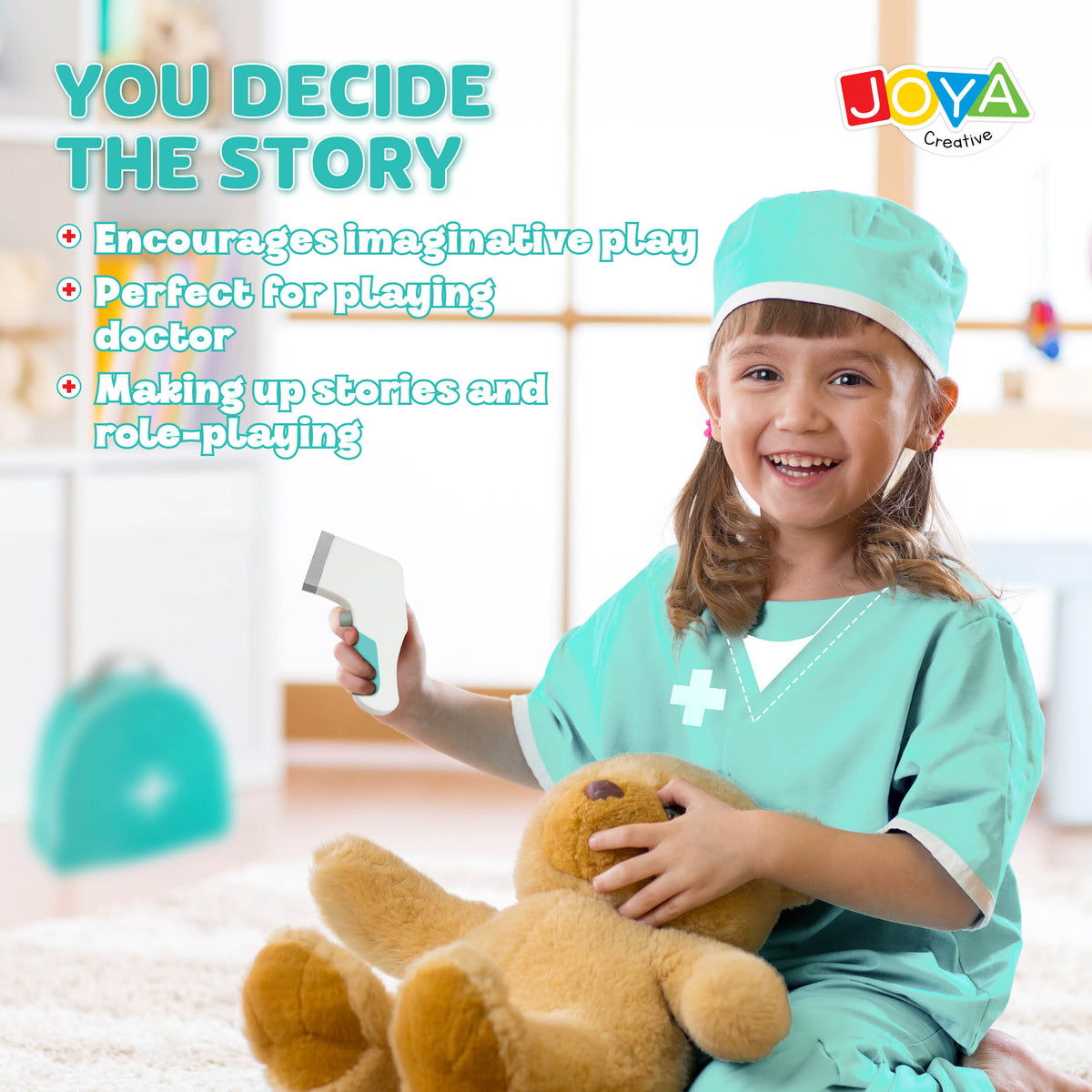 Joya Creative Wooden Doctor Set 21 Pieces – FSC Doctor's Case with Doctor's Coat for Children