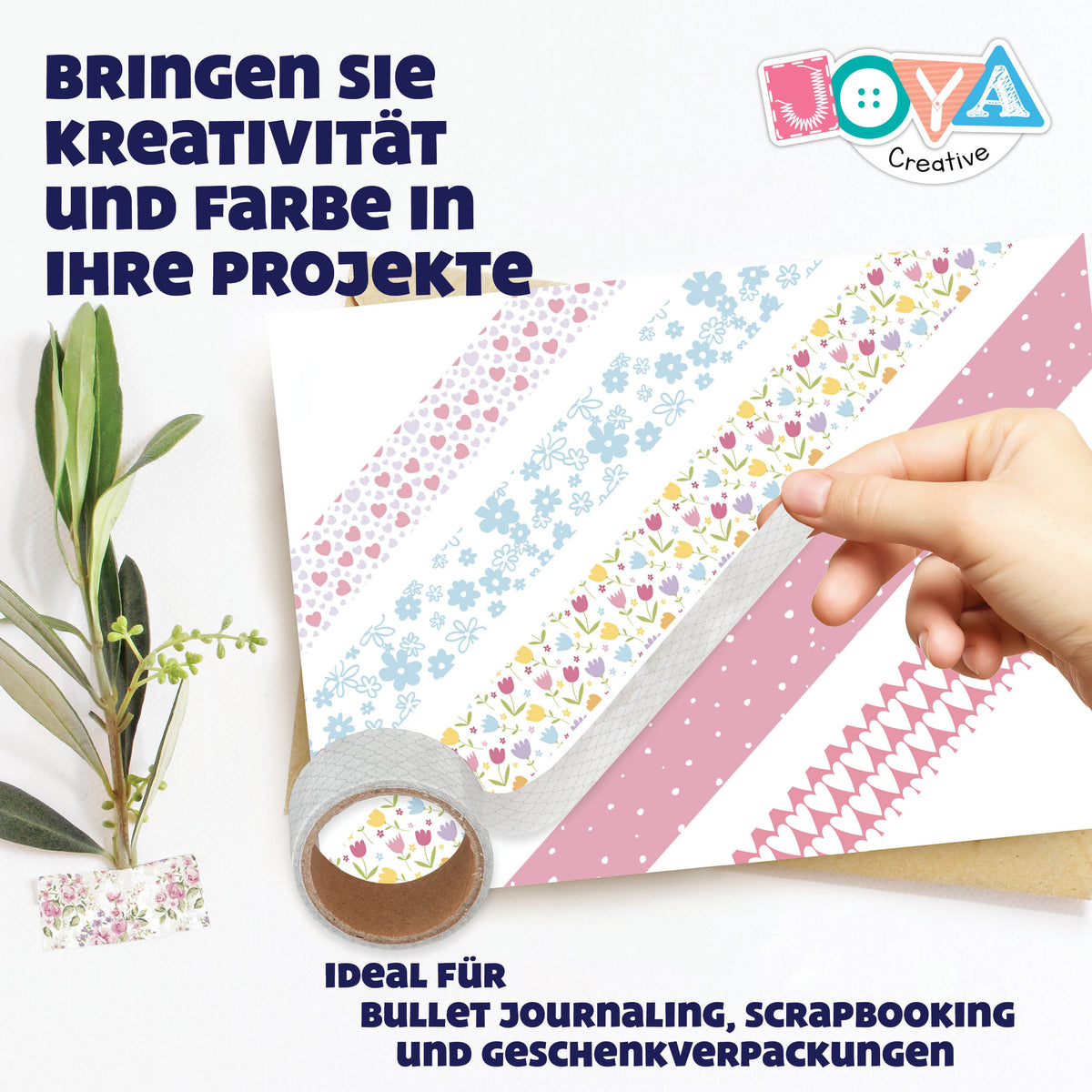 Joya Creative Washi Tape Mega Set 72-teilig – Dekoratives Masking Tape für Bullet Journaling, Basteln & Scrapbooking