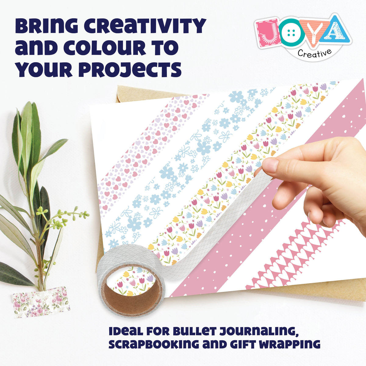 Joya Creative Washi Tape Mega Set 72-Piece – Decorative Masking Tape for Bullet Journaling, Crafts & Scrapbooking