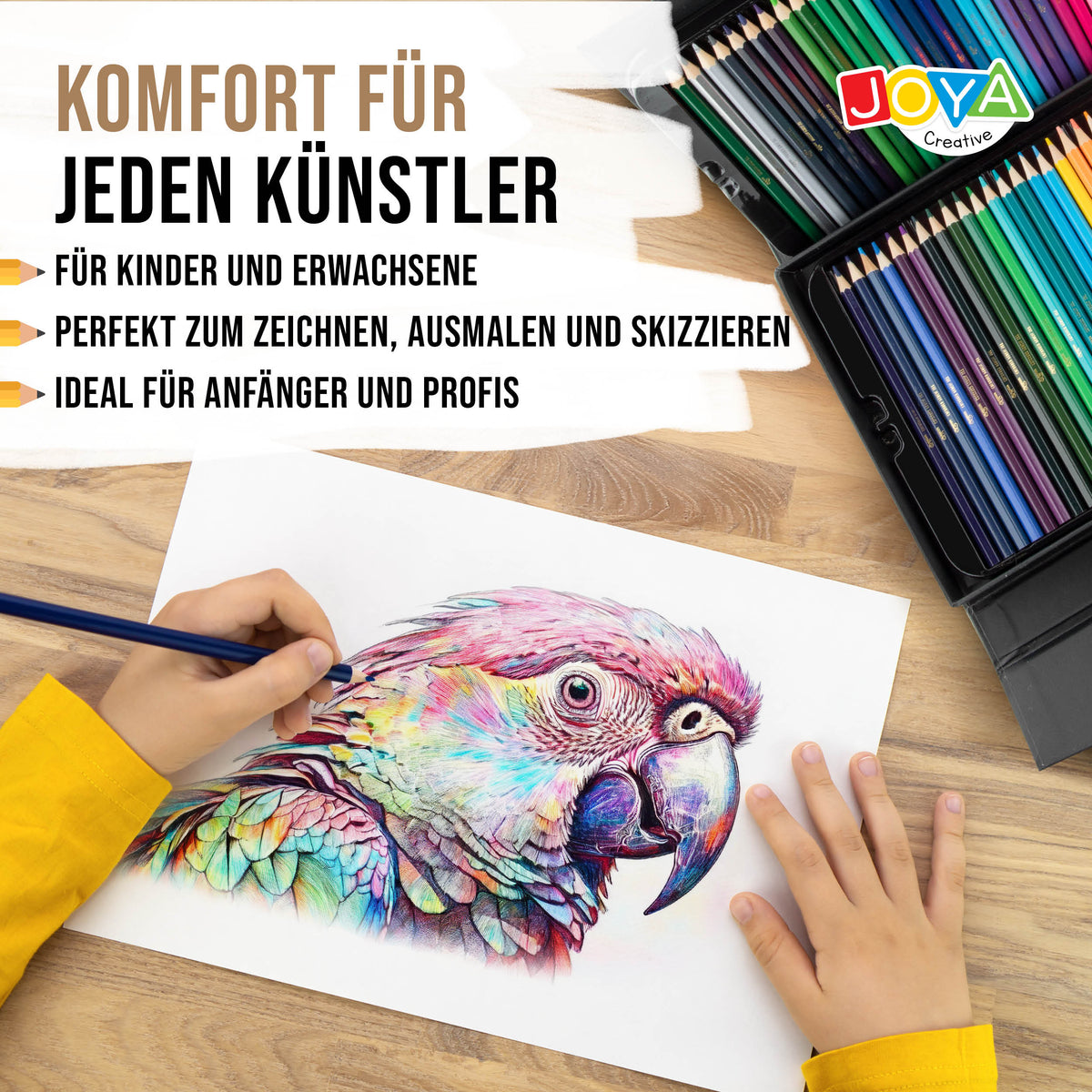 Joya Creative Professionelle Buntstifte Set 72 Farben – Premium Zeichenset für Erwachsene und Kinder