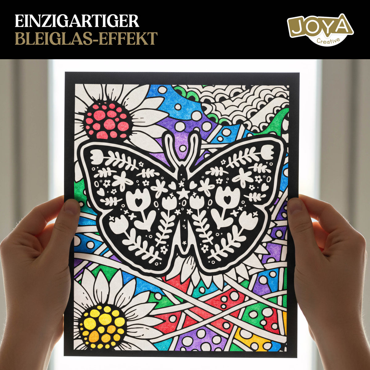 Joya Creative Luxe Malbuch für Erwachsene – 288 Ausmalbilder mit Folienprägung, Mandalas, Tieren & Botanischen Illustrationen