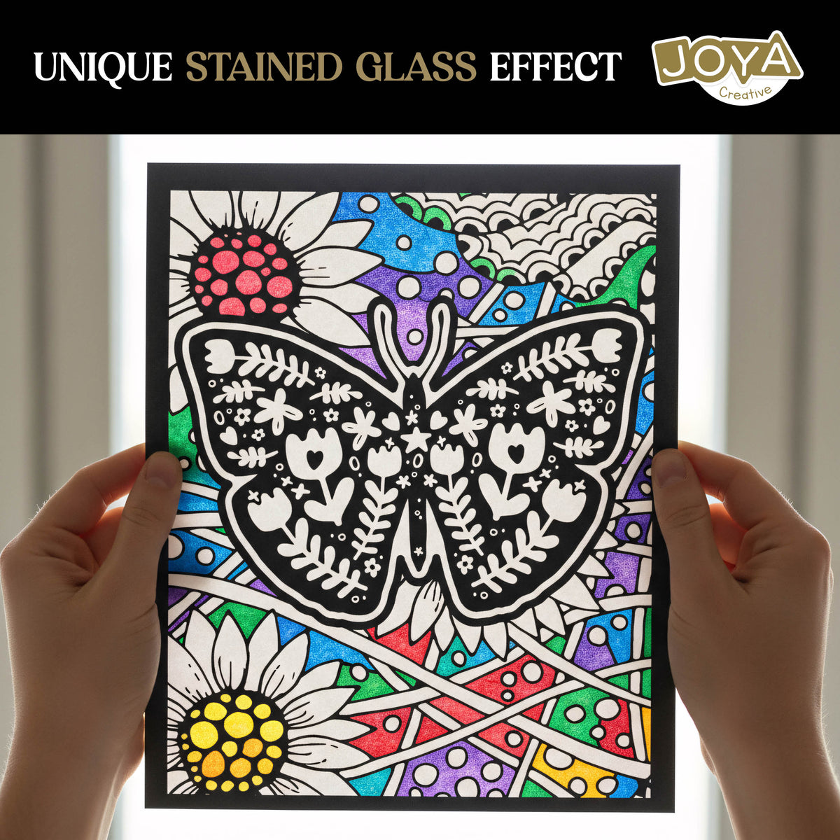Joya Creative Luxe Adult Coloring Book – 288 Coloring Pages with Foil Print, Mandalas, Animals & Botanical Illustrations