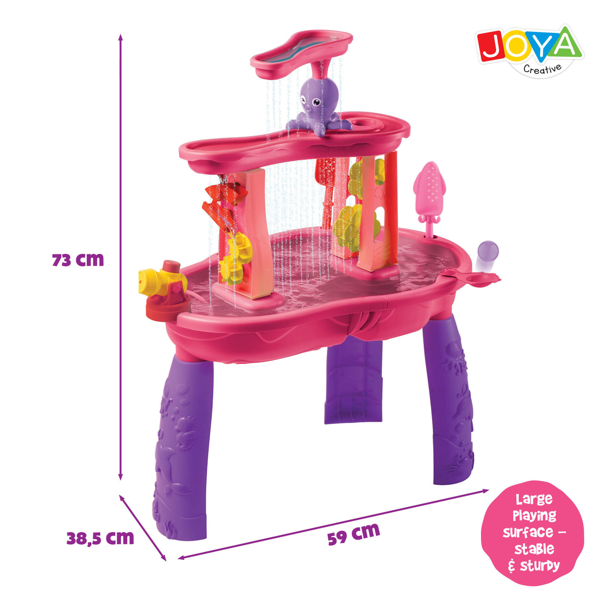 Joya Creative Water Table Pink 34 Pieces – Water Play Table for Girls with Waterfall and Accessories