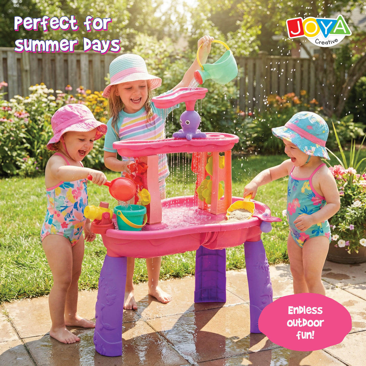 Joya Creative Water Table Pink 34 Pieces – Water Play Table for Girls with Waterfall and Accessories
