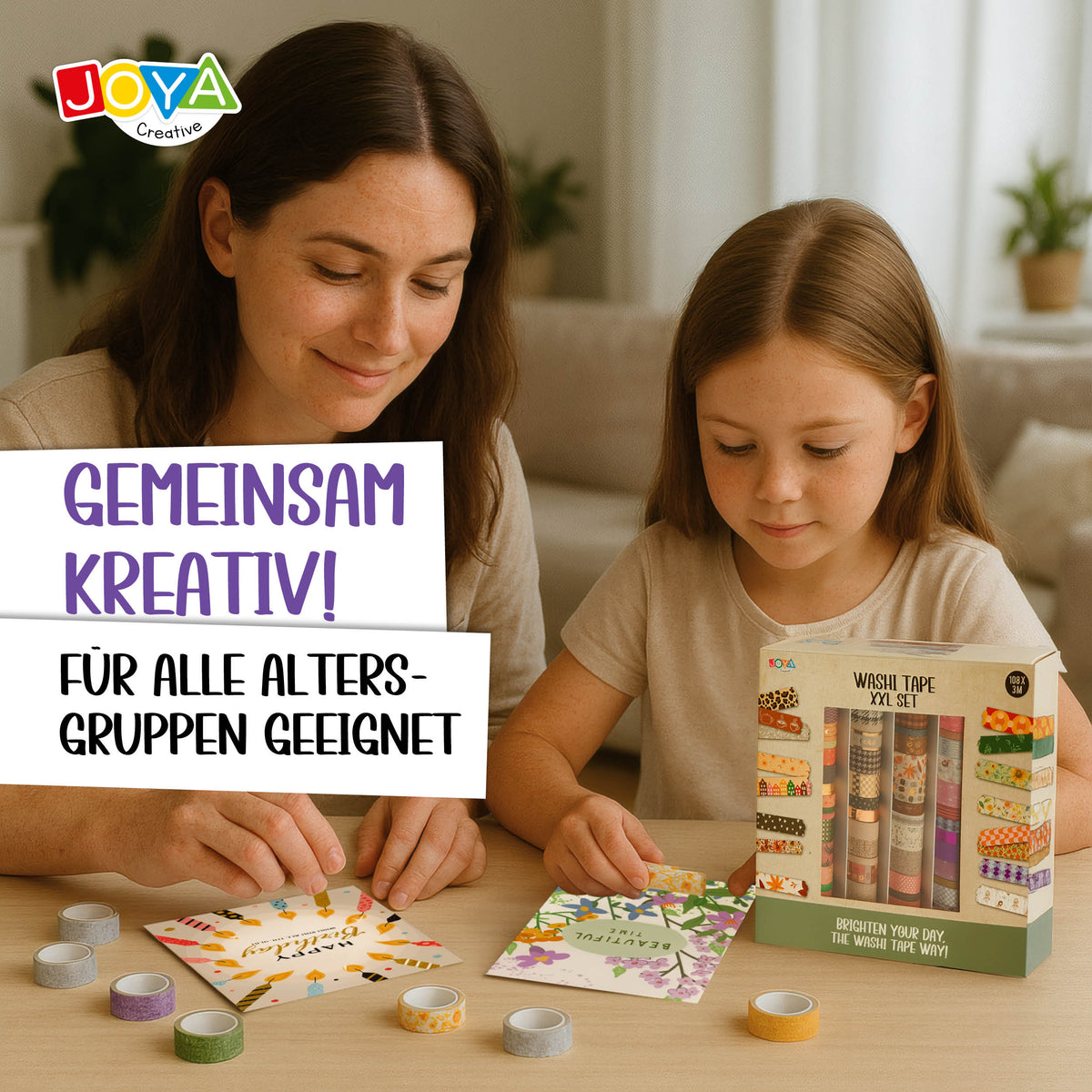 Joya Creative Washi Tape Mega Set 108-teilig – Bullet Journal, Scrapbooking und Journaling Zubehör