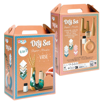 Joya Creative DIY Home Decor Vase Set 4-in-1 – Papier-Mâché Craft Kit for Adults with 4 Decorative Vases