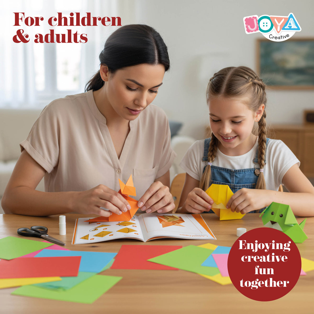 Joya Creative Colored Paper A4 100 Sheets – Craft Paper 80 grams in 10 Colors including Inspiration Book