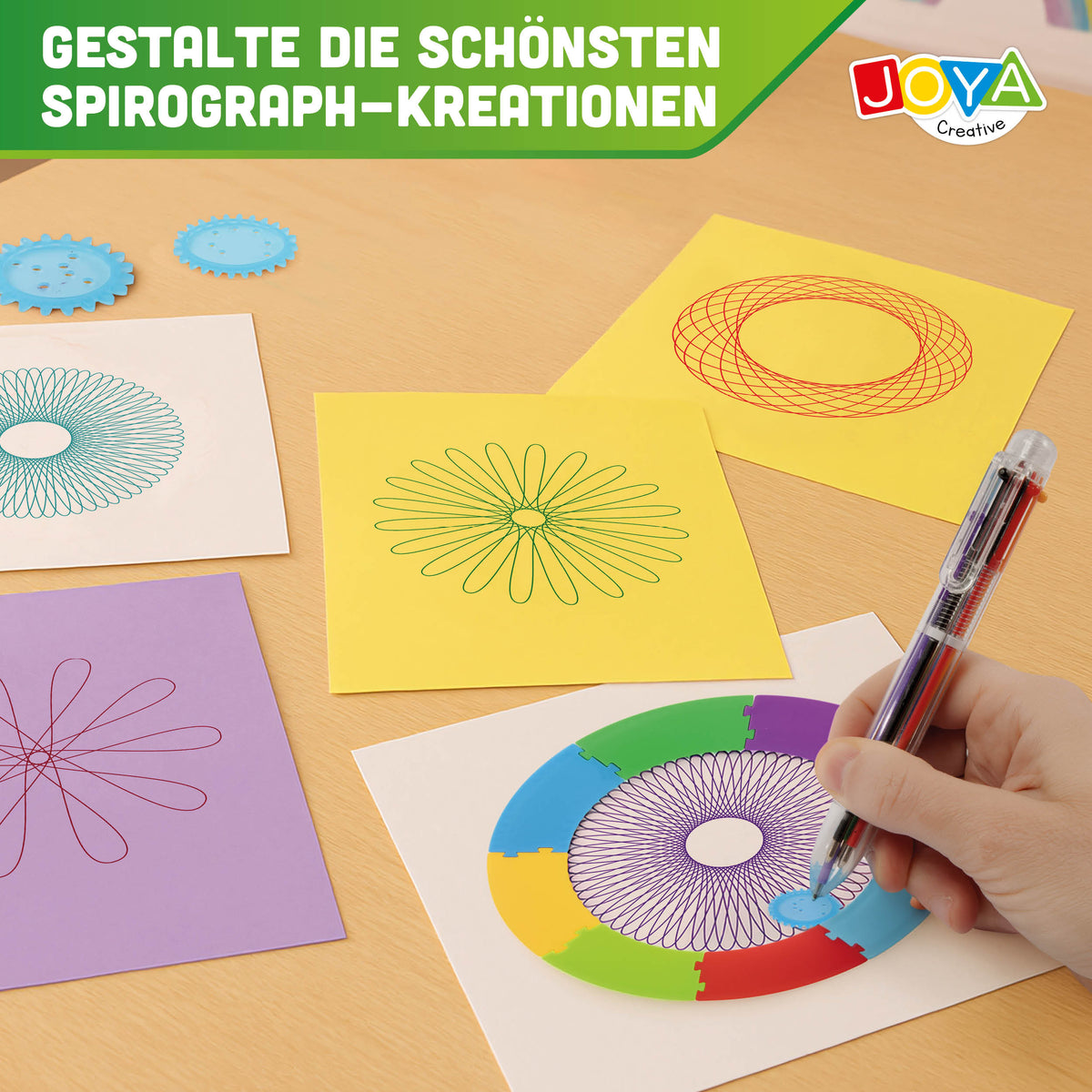 Joya Creative Luxe Spirograph Designer Art Set 60-teilig – Mandala Zeichen-Set mit Scratch Art und Montessori Spielzeug