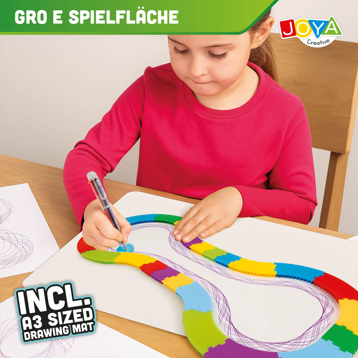 Joya Creative Luxe Spirograph Designer Art Set 60-teilig – Mandala Zeichen-Set mit Scratch Art und Montessori Spielzeug