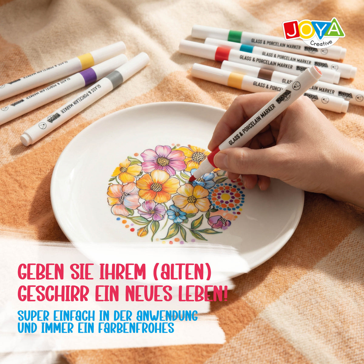 Joya Creative Porzellan Stifte Set 30-teilig – Malstifte für Porzellan, Glas, Keramik und DIY Dekoration