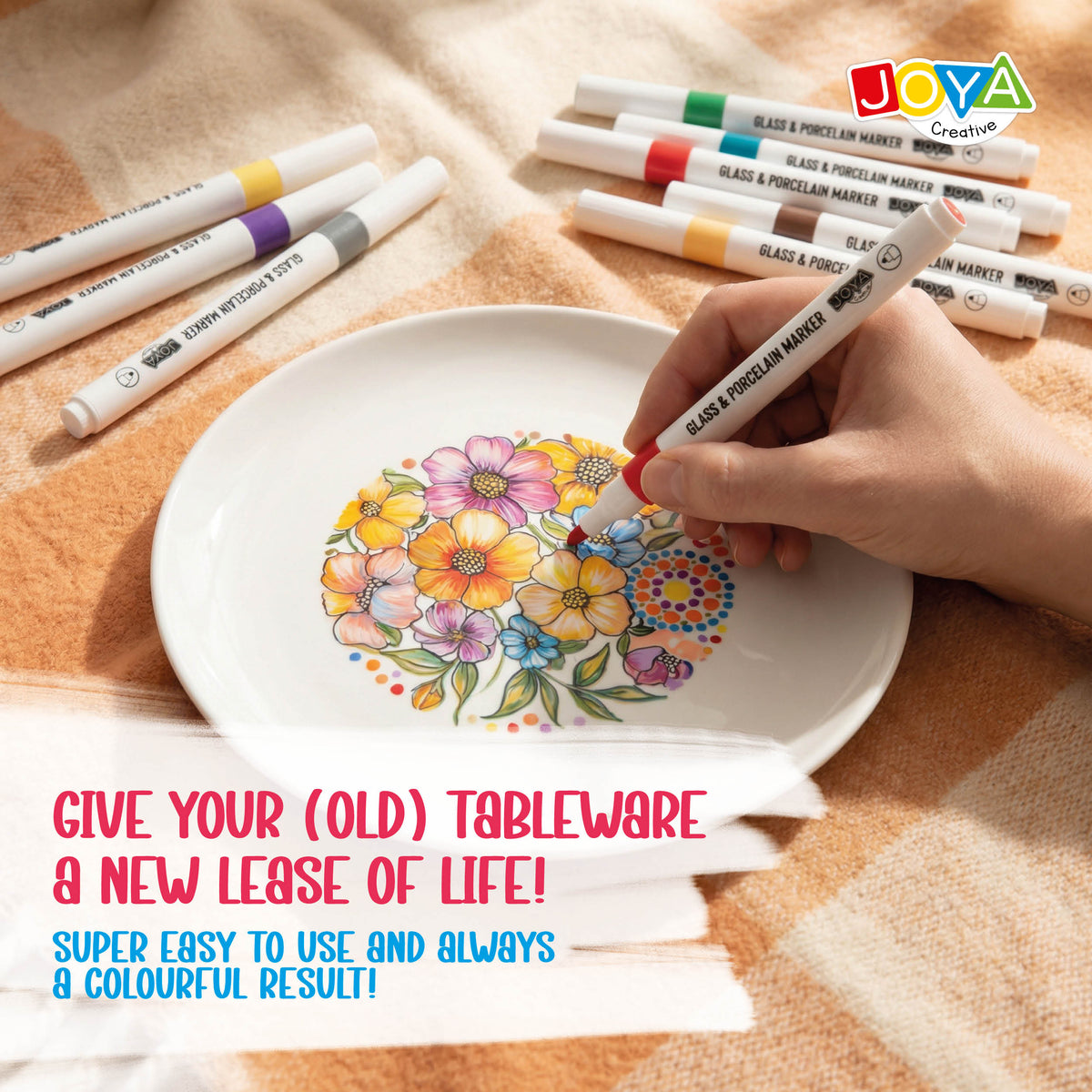 Joya Creative Porcelain Markers Set 30 Pieces – Paint Pens for Porcelain, Glass, Ceramic, and DIY Decoration