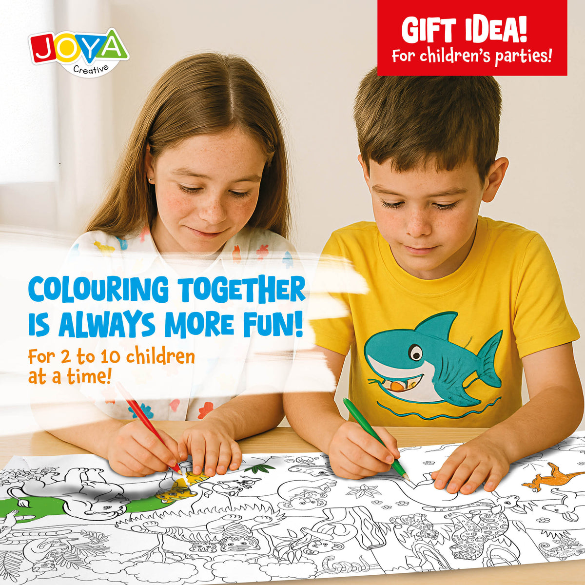 Joya Creative Colouring Roll Refill 3x10 Metres – Animal, Princess and Space Colouring Rolls for Paper Roll Holder