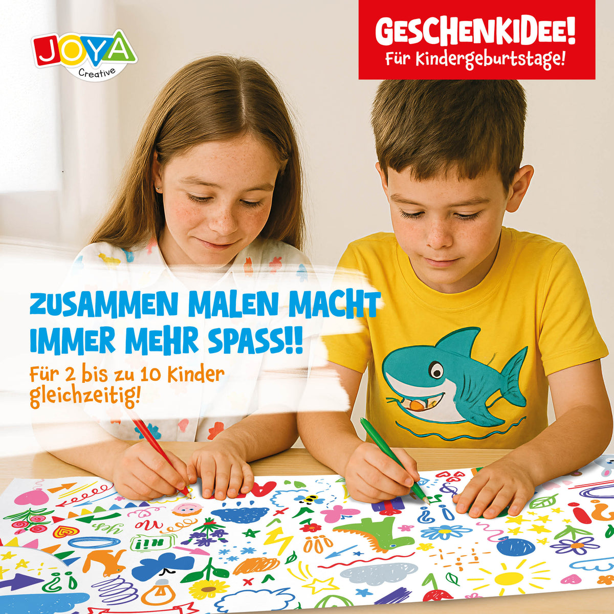 Joya Creative Blanco Zeichenpapier auf Rolle Nachfüllung 3x10 Meter – Extralange Papierrollen für Zeichentisch und Papierrollenhalter