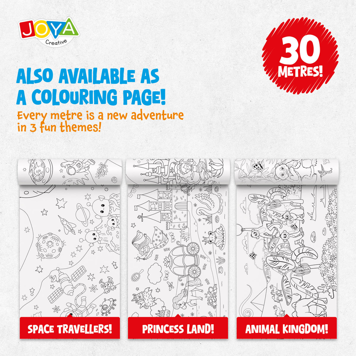 Joya Creative White Drawing Paper Roll Refill 3x10 Metres – Extra Long Paper Rolls for Easel and Paper Roll Holder