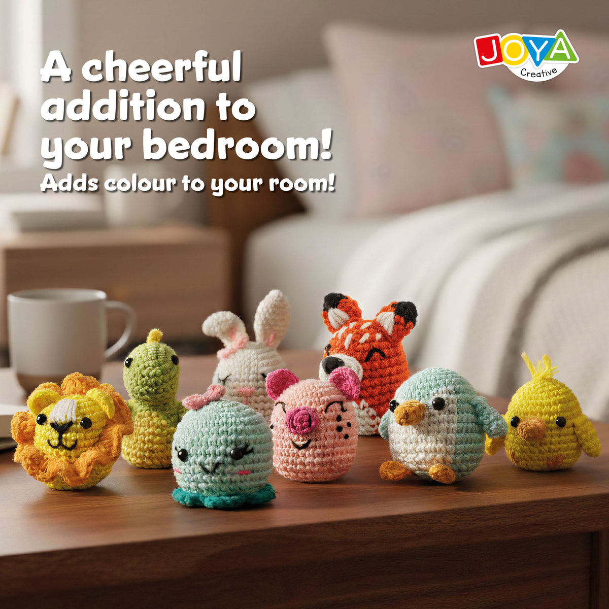 Joya Creative Crochet Kit Animals 8-Piece – Complete Amigurumi Crochet Set with 8 Animals for Beginners and Adults