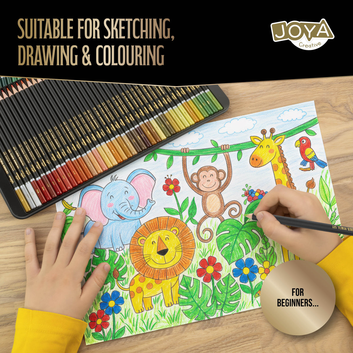Joya Creative Professional Colored Pencils Set 160 Colors – Premium Drawing Set in Luxury Storage Box for Adults
