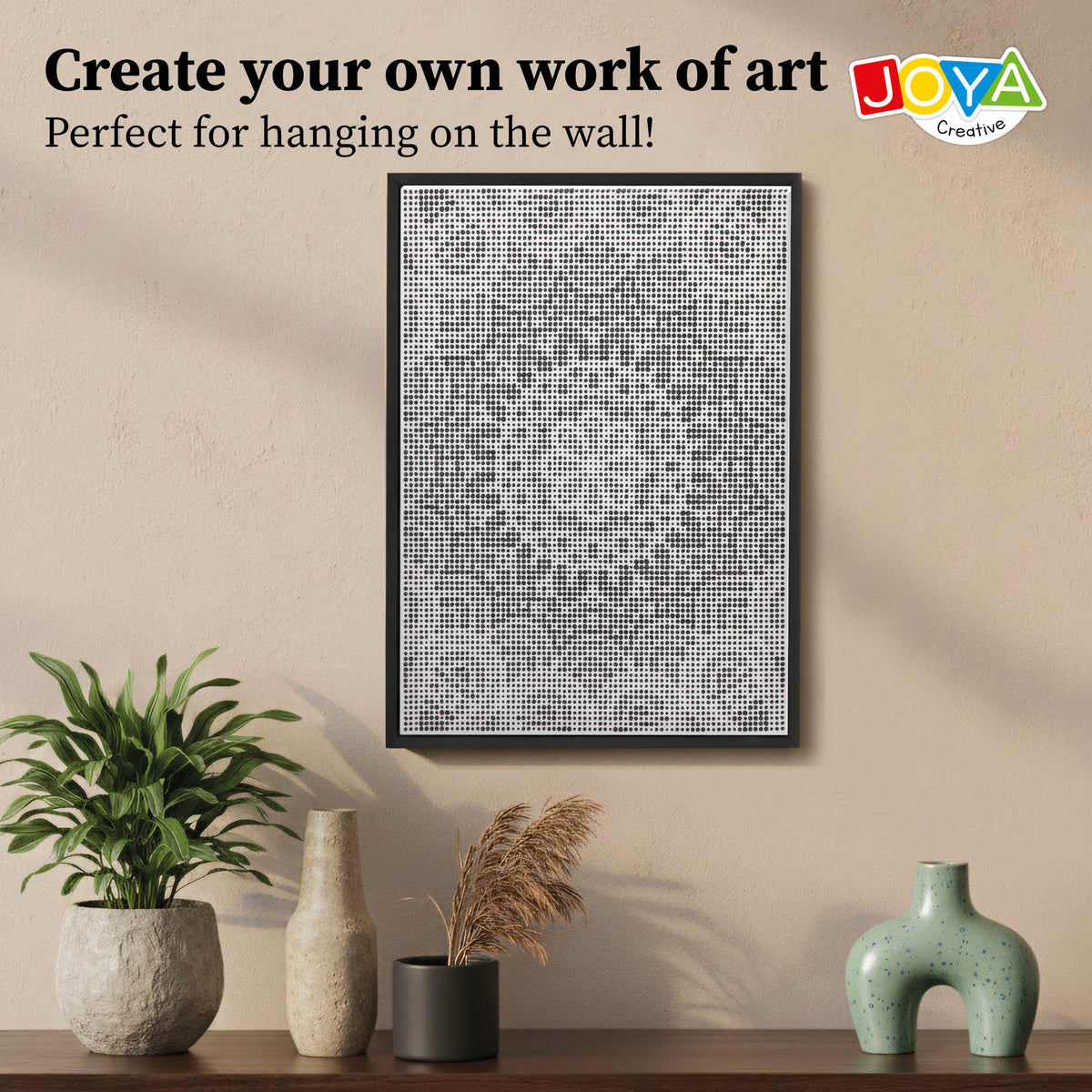 Joya Creative Dot Painting Mandala 40x30 cm – Dot Painting for Adults including 3 Fineliners and Manual