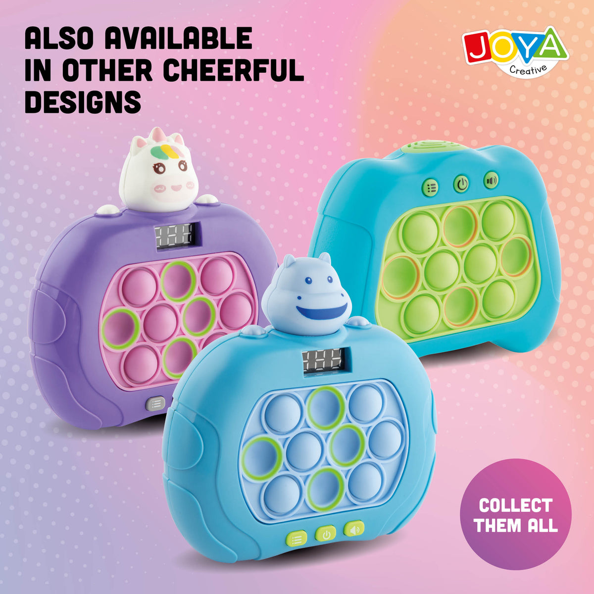 Joya Creative Pop It Game Controller Unicorn – 999 Levels Fidget Game with Light, Sound, and Digital Display