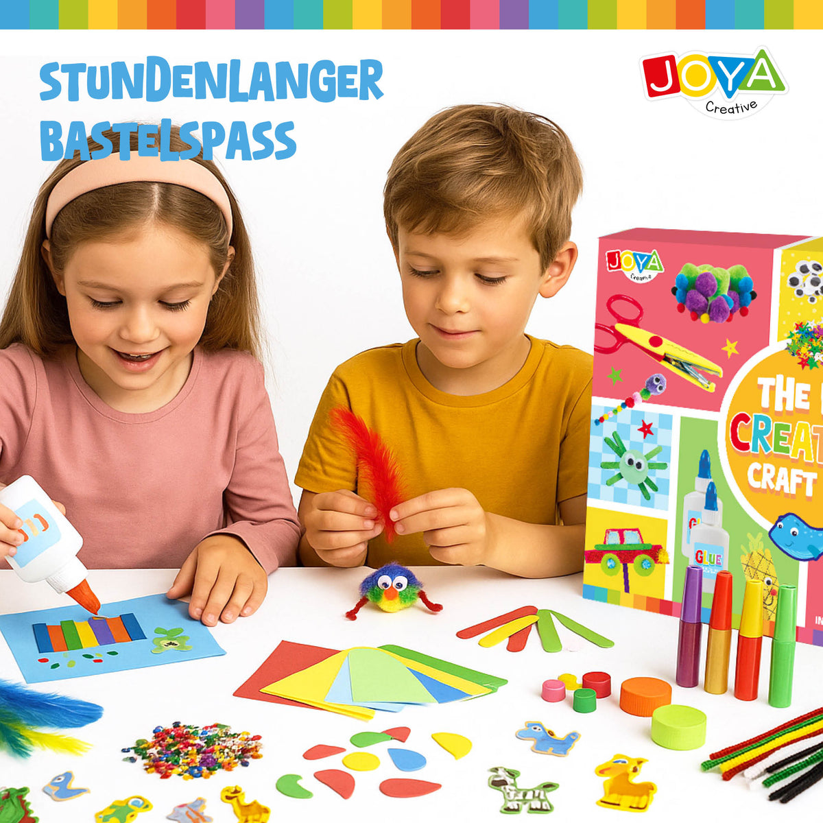 Joya Creative Bastelkoffer 1000tlg – Bastelset für Kinder