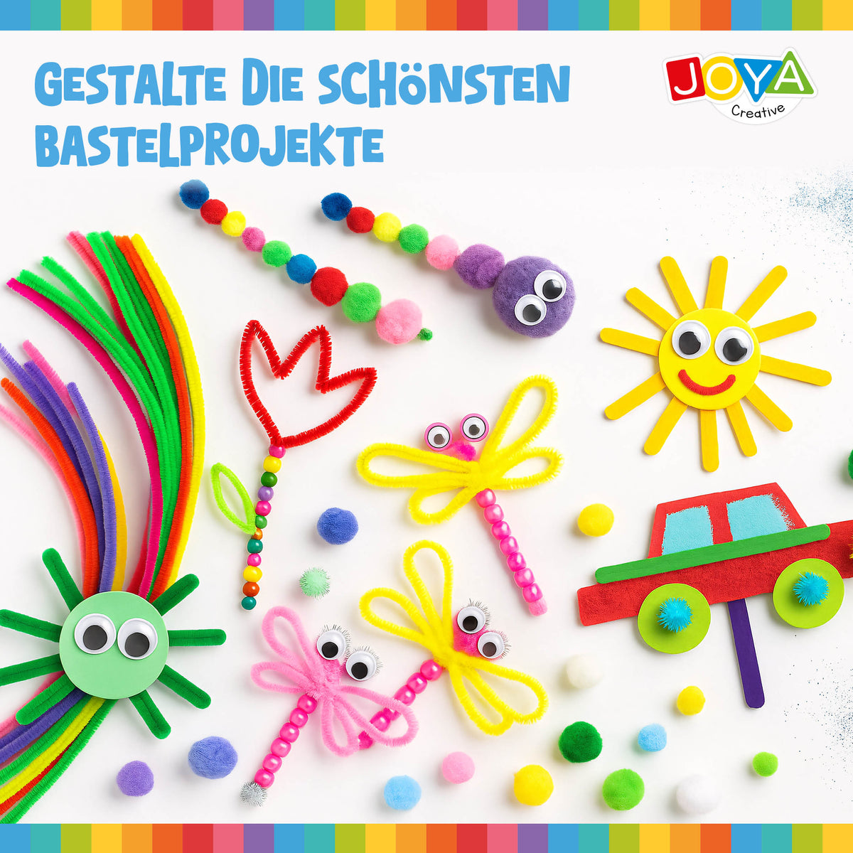Joya Creative Bastelkoffer 1000tlg – Bastelset für Kinder