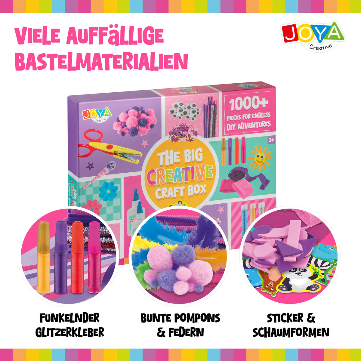 Joya Kreatives Bastelset Mädchen 1.000tlg - Bastelset mit Inspirationsheft