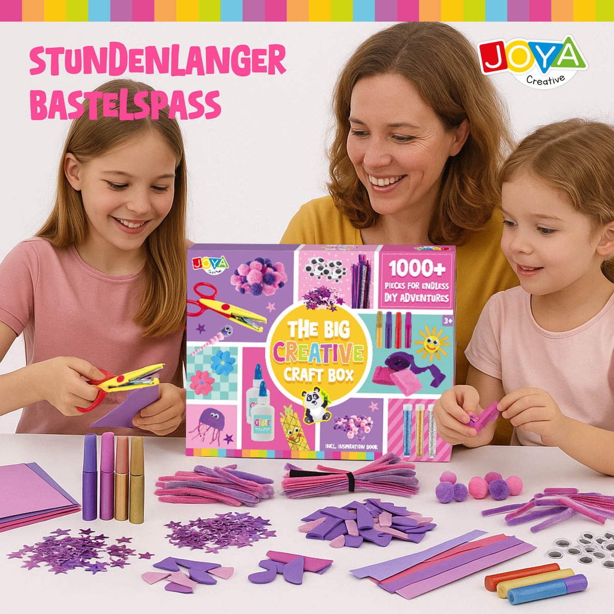 Joya Kreatives Bastelset Mädchen 1.000tlg - Bastelset mit Inspirationsheft