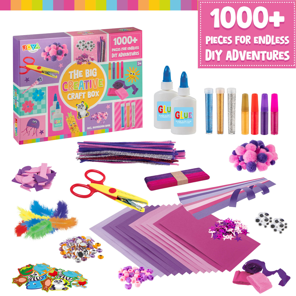Joya Creative Craft Kit Girls 1,000pcs - Craft Set with Inspiration Booklet