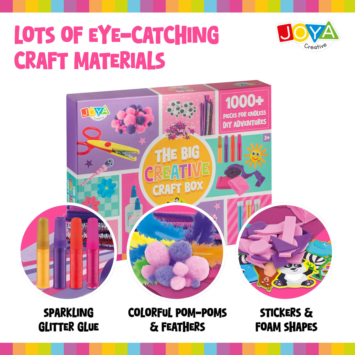 Joya Creative Craft Kit Girls 1,000pcs - Craft Set with Inspiration Booklet