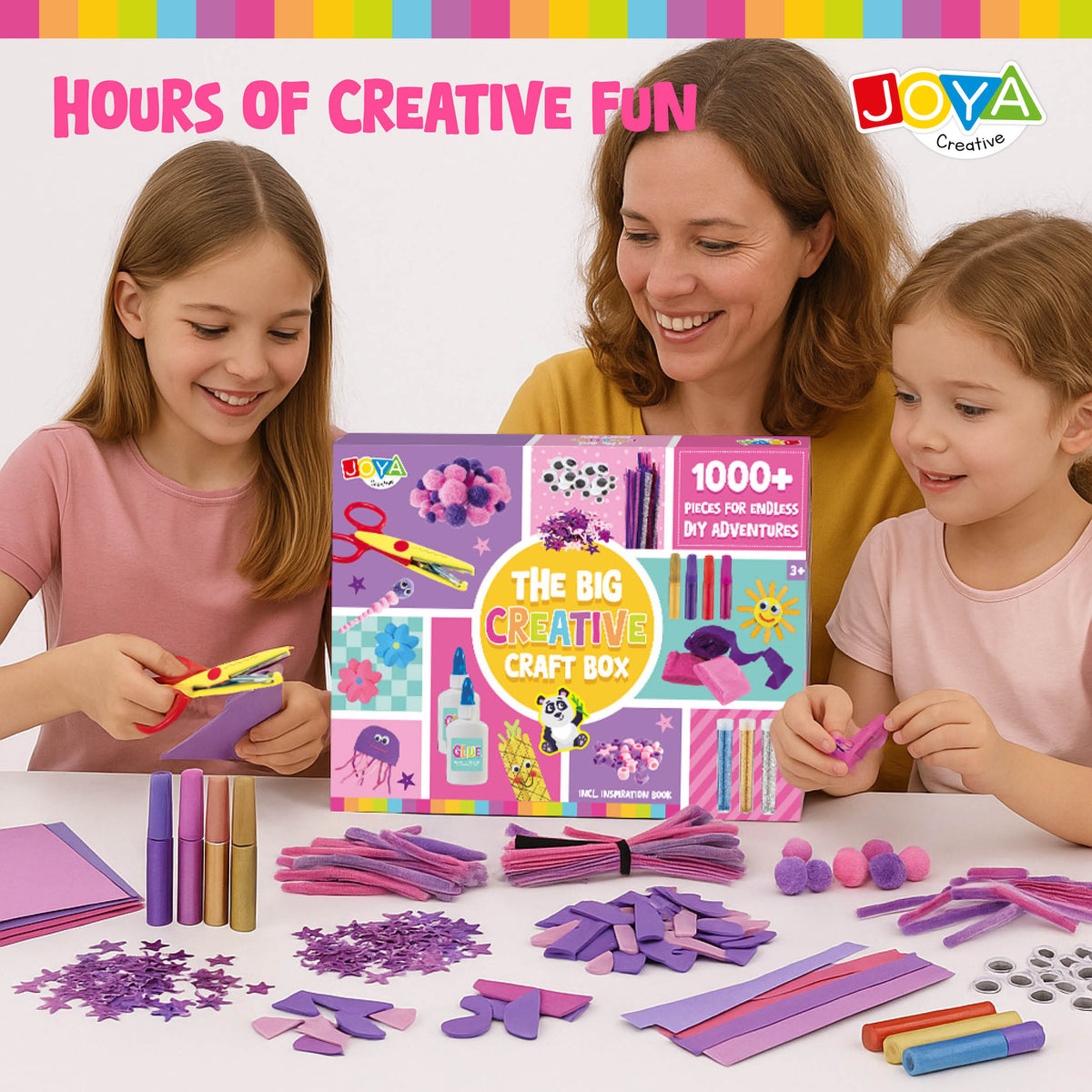 Joya Creative Craft Kit Girls 1,000pcs - Craft Set with Inspiration Booklet
