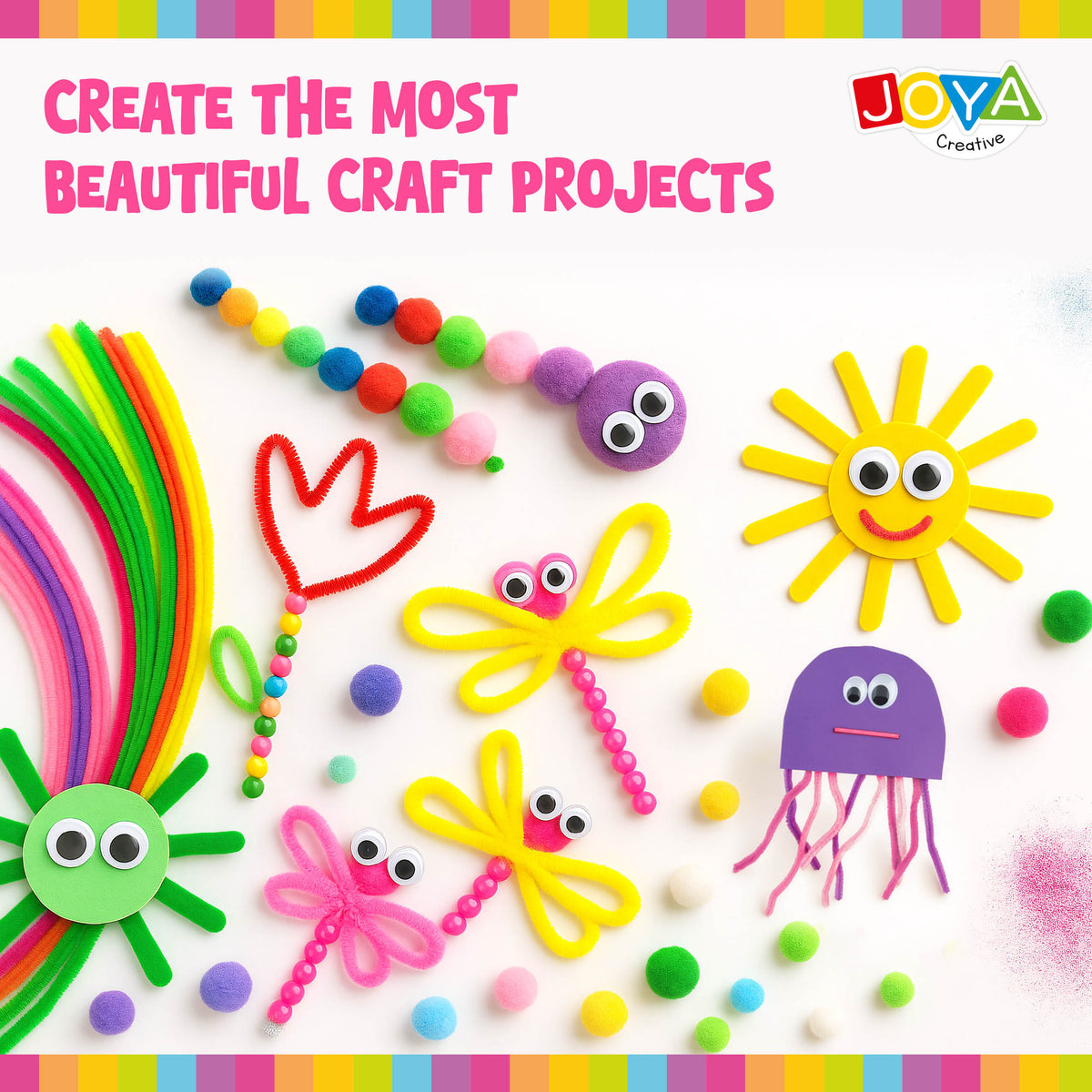 Joya Creative Craft Kit Girls 1,000pcs - Craft Set with Inspiration Booklet
