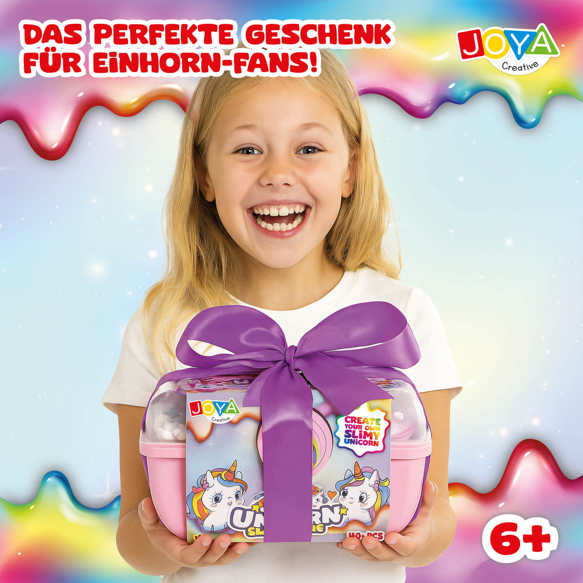 Joya Kreatives Einhorn Schleim-Paket 75-teilig – Komplettes Schleim-Bastelset für Kinder mit Einhorn-Zubehör