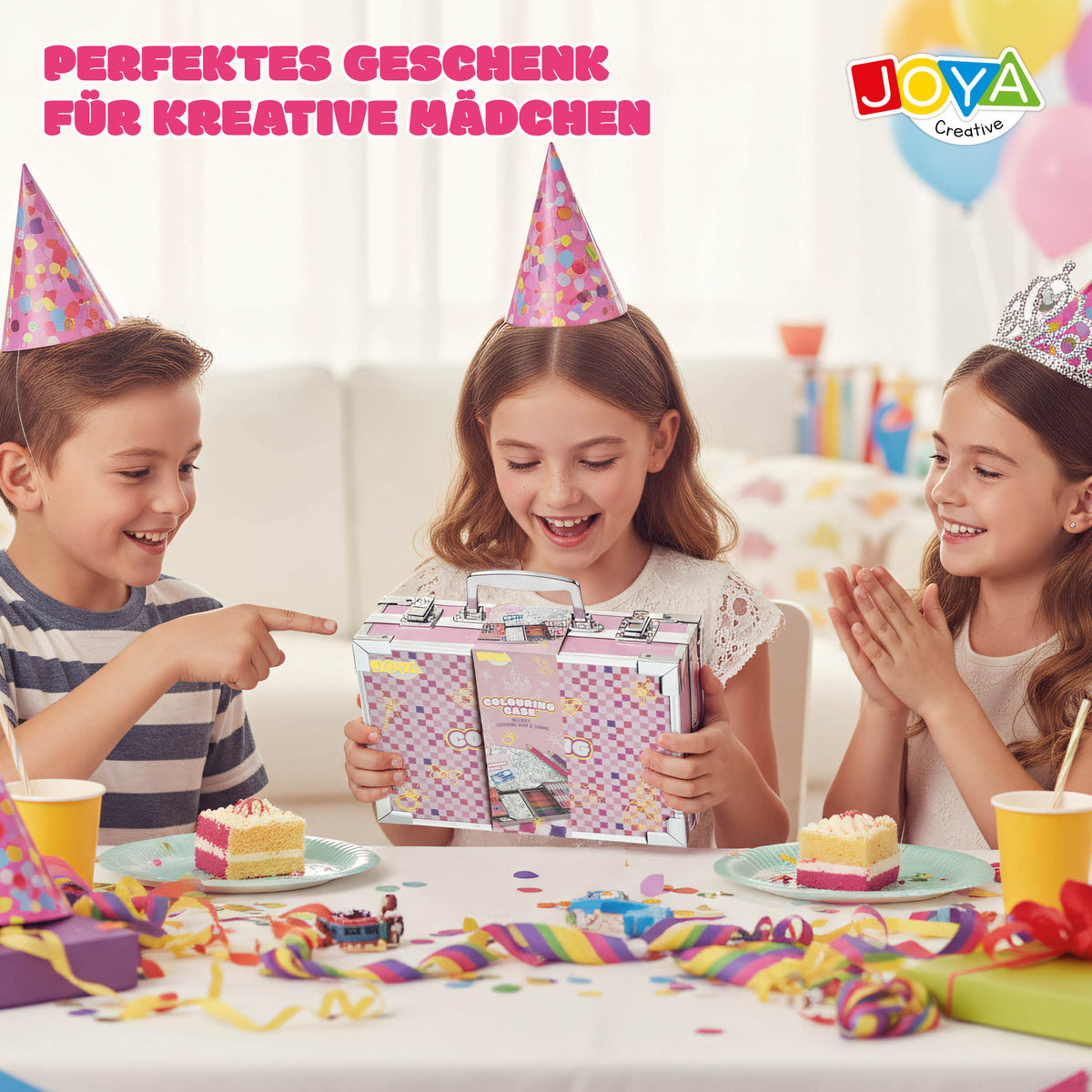 Joya Creative Luxe Malerkoffer für Mädchen – Kompletter 150+ Teile Zeichen- und Malkoffer mit Leinwand, Stiften und Malbuch
