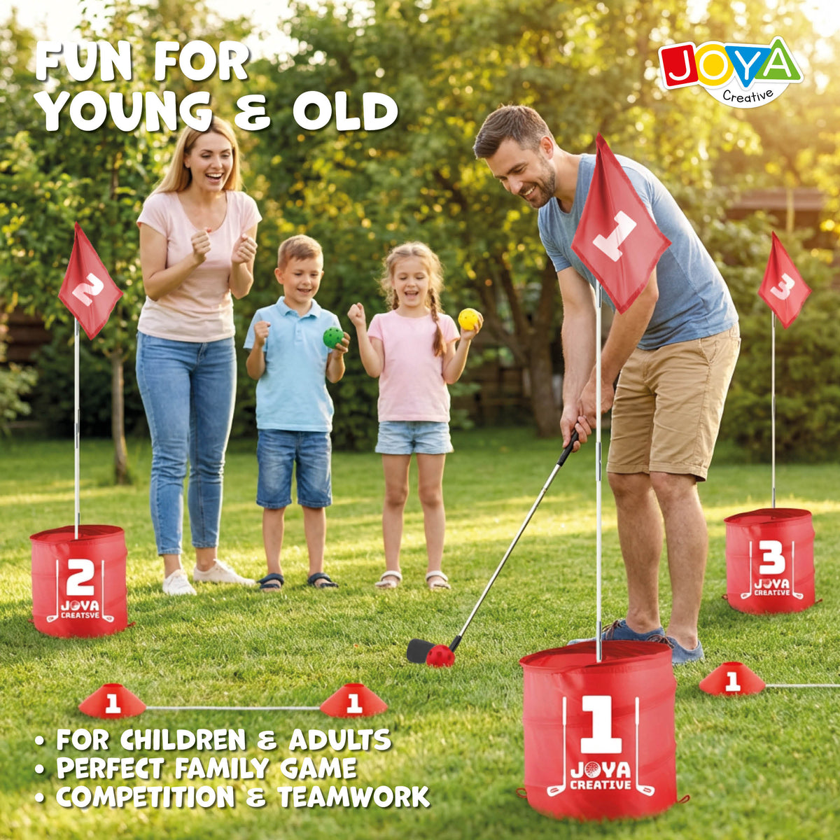 Joya Creative Bucket Golf 6 Holes - Complete Golf Game for Garden, Camping and Family with Storage Bag