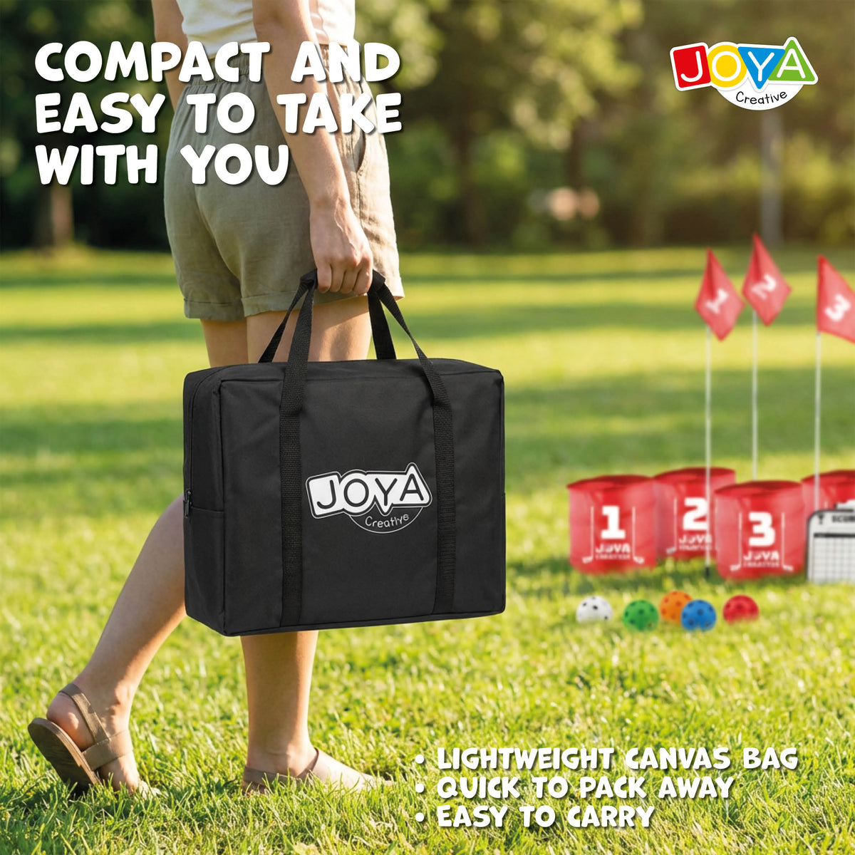 Joya Creative Bucket Golf 6 Holes - Complete Golf Game for Garden, Camping and Family with Storage Bag