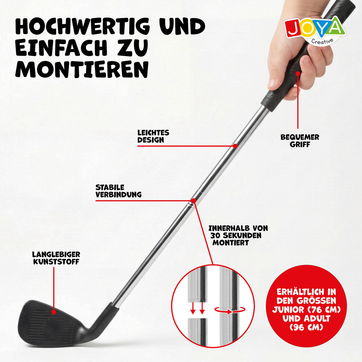 Joya Creative Junior Golfschläger 76 cm – Kinder-Golfschläger für Bucket Golf, Outdoor-Spiele und aktiven Spielspaß
