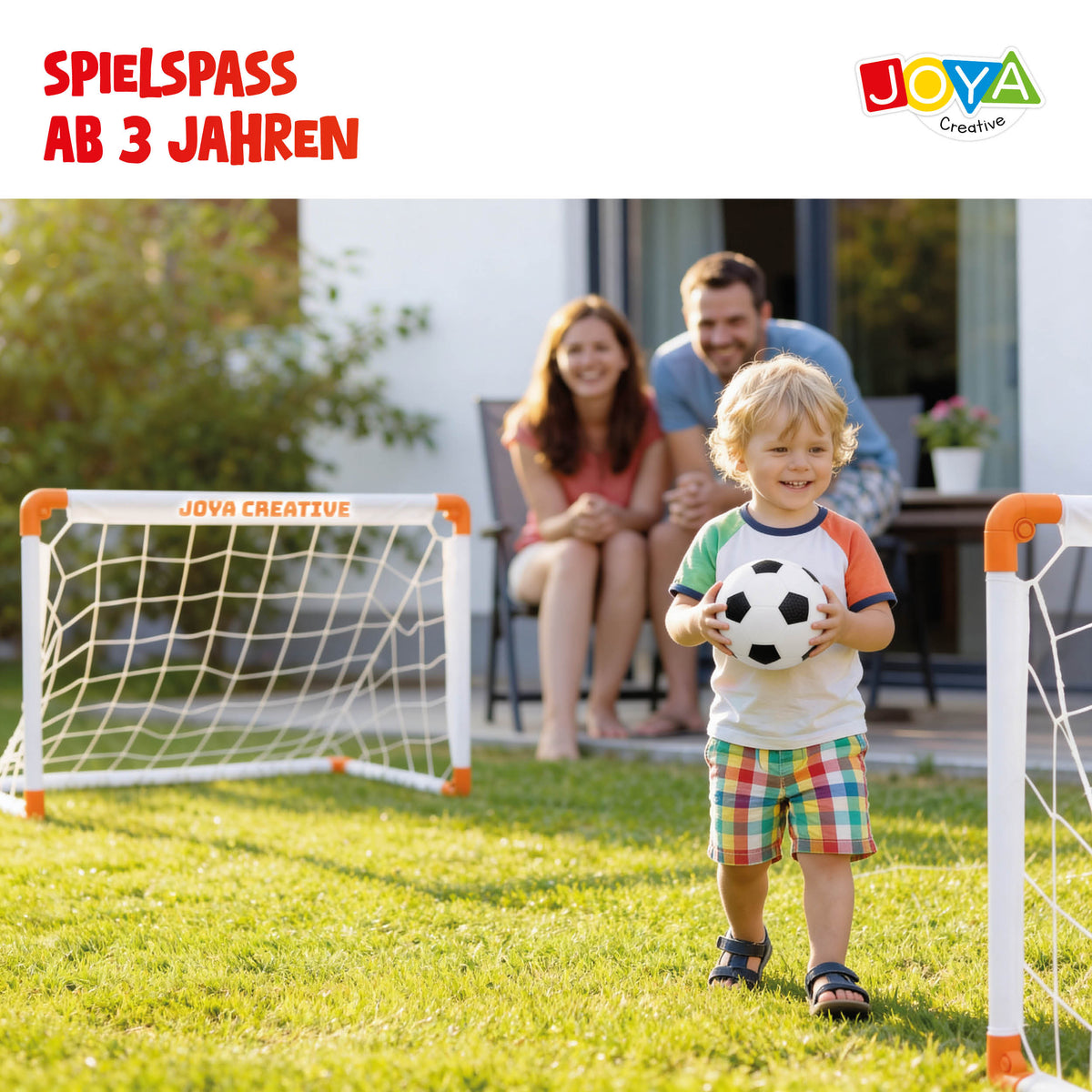 Joya Creative Fußballtore 2er-Set – Faltbare Fußballtore mit Fußball, Handpumpe und Tragetasche für Kinder