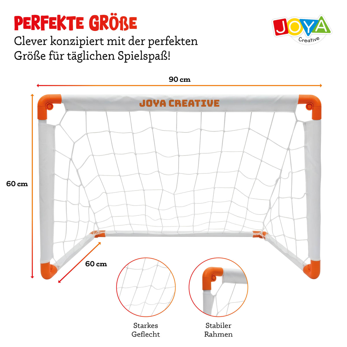 Joya Creative Fußballtore 2er-Set – Faltbare Fußballtore mit Fußball, Handpumpe und Tragetasche für Kinder