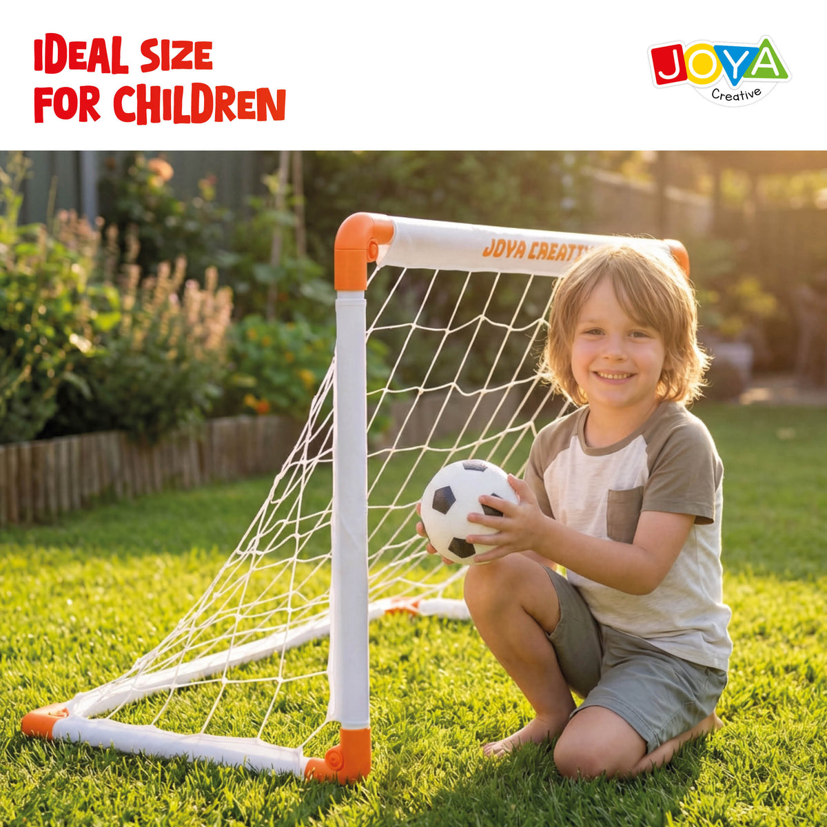 Joya Creative Soccer Goals Set of 2 – Foldable Soccer Goals with Soccer Ball, Hand Pump and Carry Bag for Kids