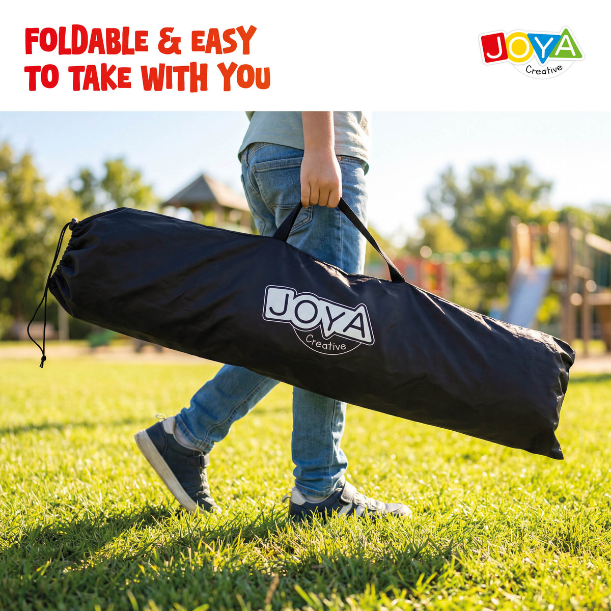 Joya Creative Soccer Goals Set of 2 – Foldable Soccer Goals with Soccer Ball, Hand Pump and Carry Bag for Kids
