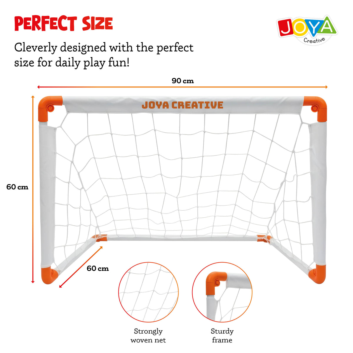 Joya Creative Soccer Goals Set of 2 – Foldable Soccer Goals with Soccer Ball, Hand Pump and Carry Bag for Kids