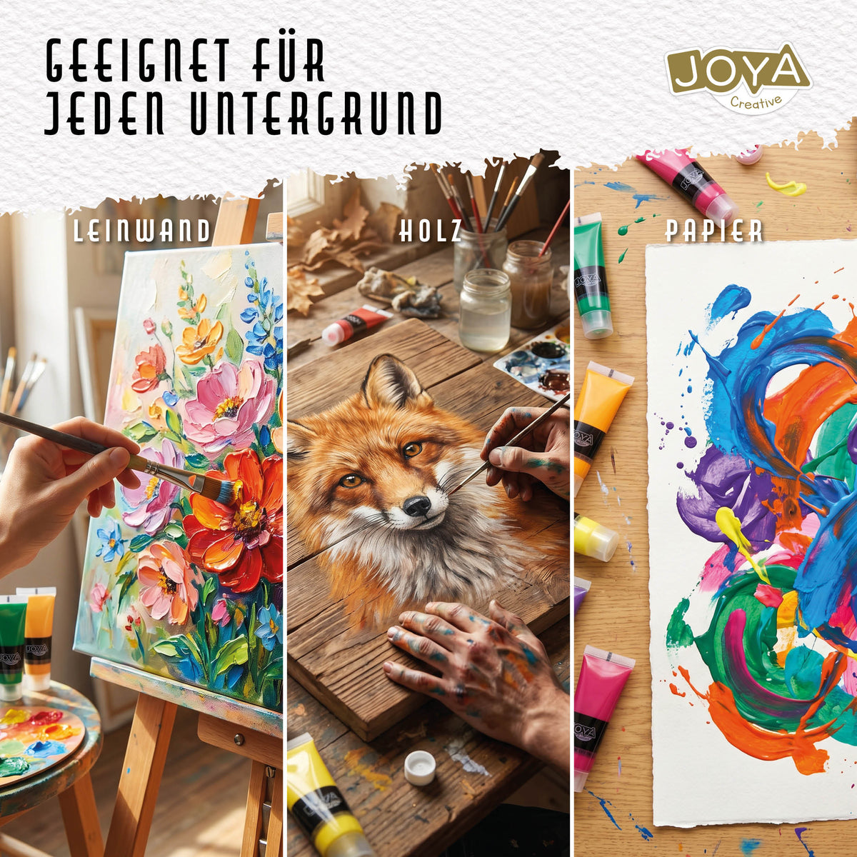 Joya Creative Acrylfarben Set 30 Farben – 30 x 30 ml Hobbyfarbe für Leinwand, Holz, Papier, Stein und DIY-Projekte