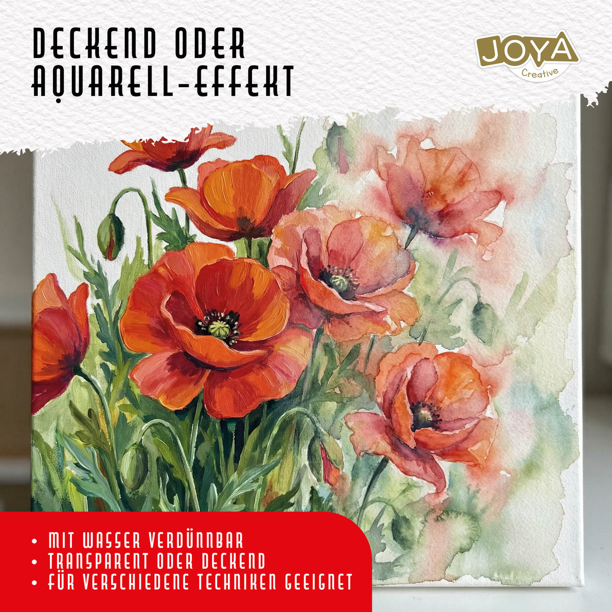 Joya Creative Acrylfarben Set 30 Farben – 30 x 30 ml Hobbyfarbe für Leinwand, Holz, Papier, Stein und DIY-Projekte