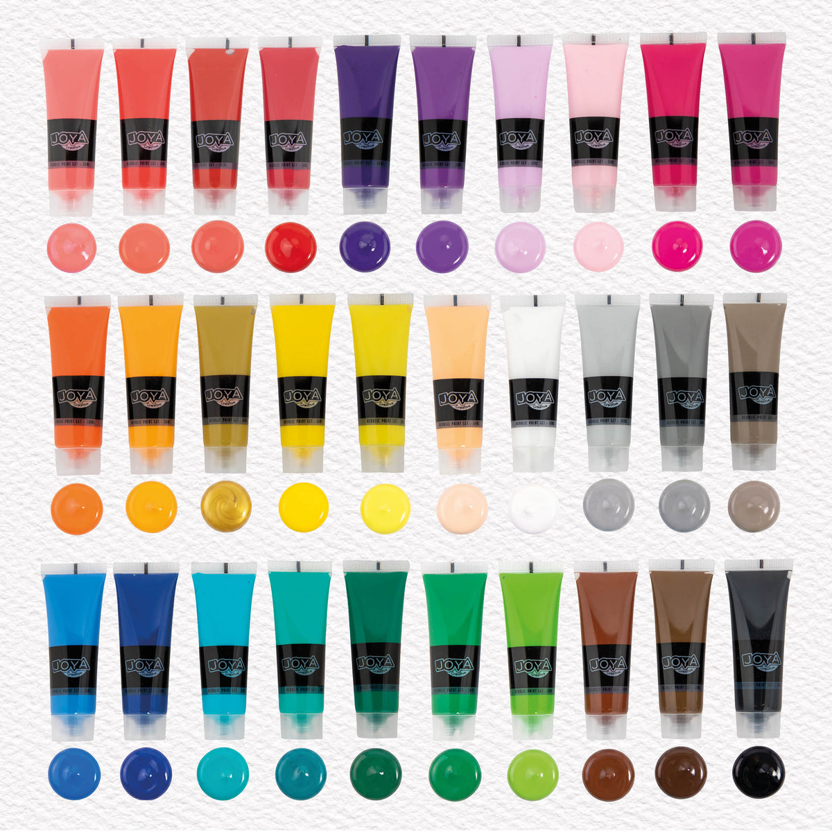 Joya Creative Acrylic Paint Set 30 Colors – 30 x 30 ml Craft Paint for Canvas, Wood, Paper, Stone and DIY Projects
